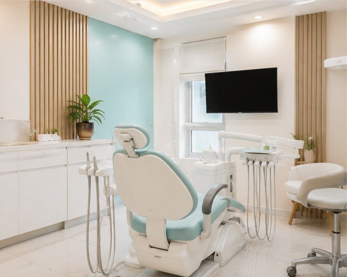 Bright dental consultation room